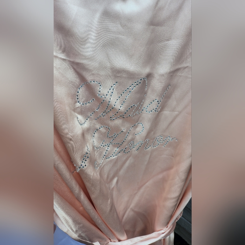 Maid of Honor crystal robe light pink